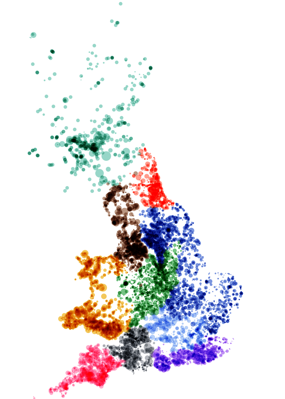 A stylised map of England and Wales showing CSO locations