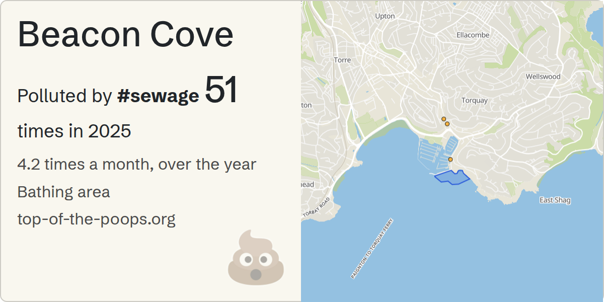 Sewage pollution map of Beacon Cove