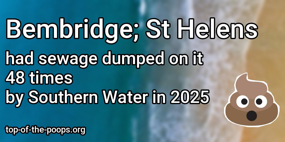 Sewage pollution at Bembridge; St Helens