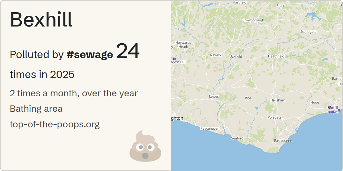 Sewage pollution map of Bexhill