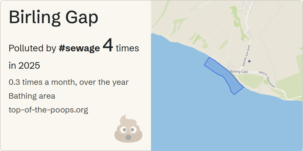 Sewage pollution map of Birling Gap