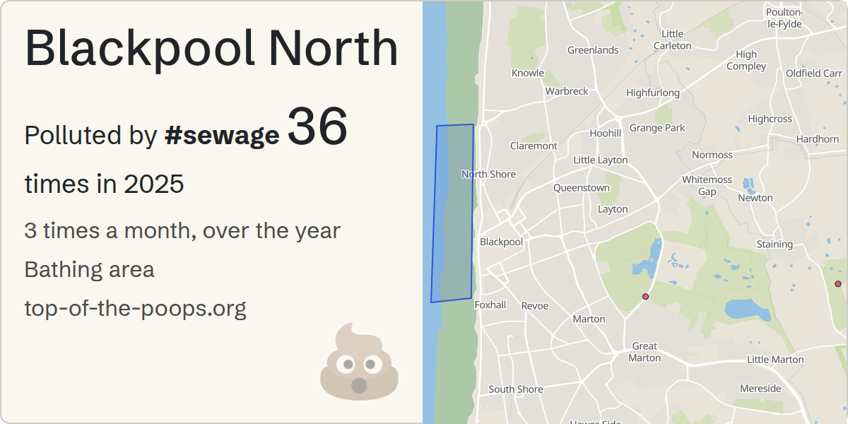 Sewage pollution map of Blackpool North
