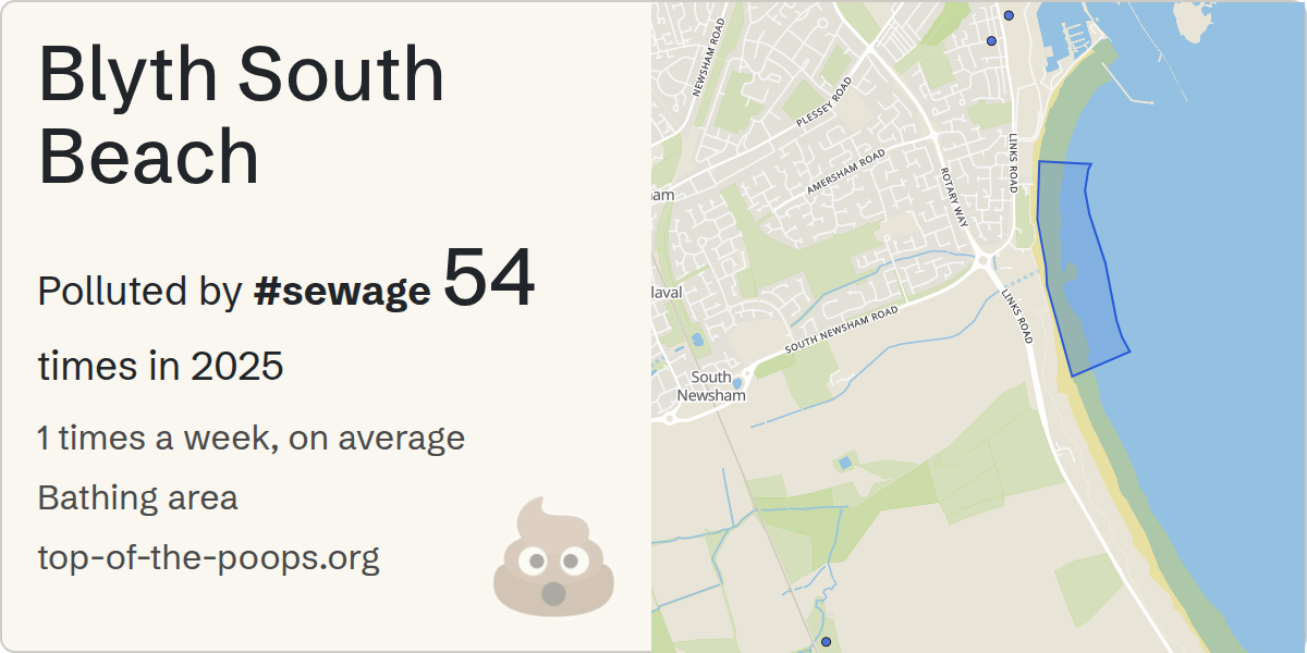 Sewage pollution map of Blyth South Beach