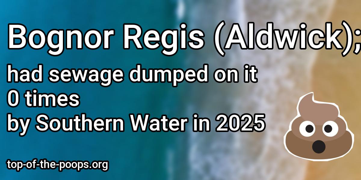 Sewage pollution at Bognor Regis (Aldwick); Bognor Regis East; Felpham