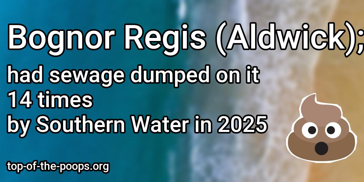 Sewage pollution at Bognor Regis (Aldwick); Bognor Regis East; Felpham; Middleton-on-sea