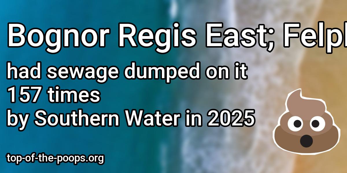 Sewage pollution at Bognor Regis East; Felpham; Middleton-on-sea