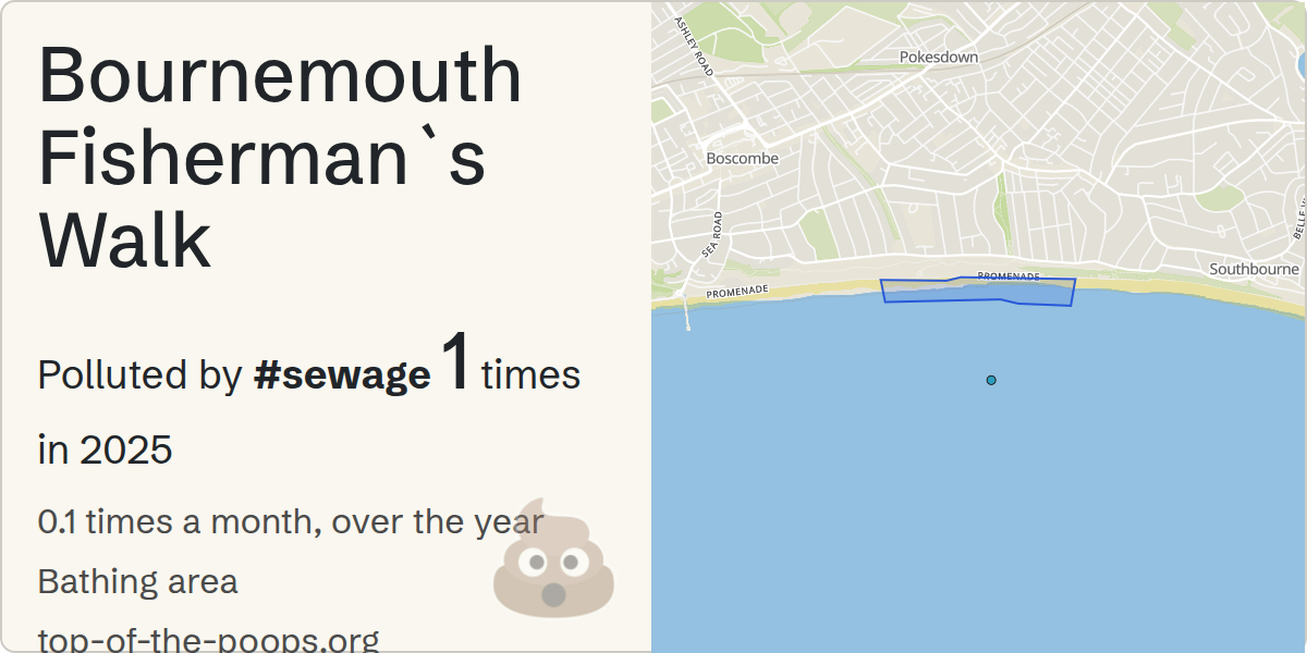 Sewage pollution map of Bournemouth Fisherman`s Walk