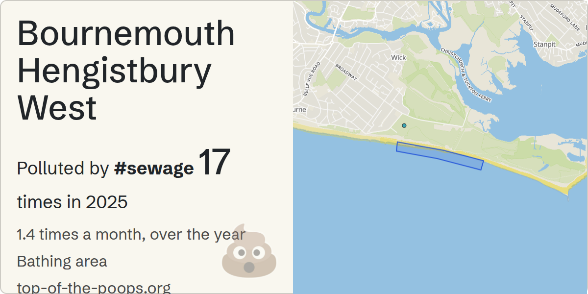 Sewage pollution map of Bournemouth Hengistbury West