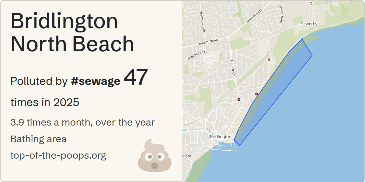 Sewage pollution map of Bridlington North Beach