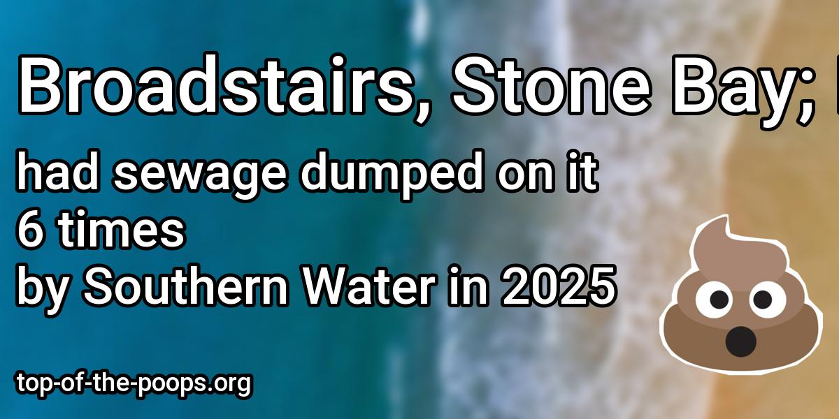Sewage pollution at Broadstairs, Stone Bay; Broadstairs, Viking Bay; Ramsgate Sands; Ramsgate Western Undercliffe
