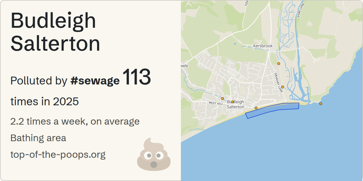 Sewage pollution map of Budleigh Salterton