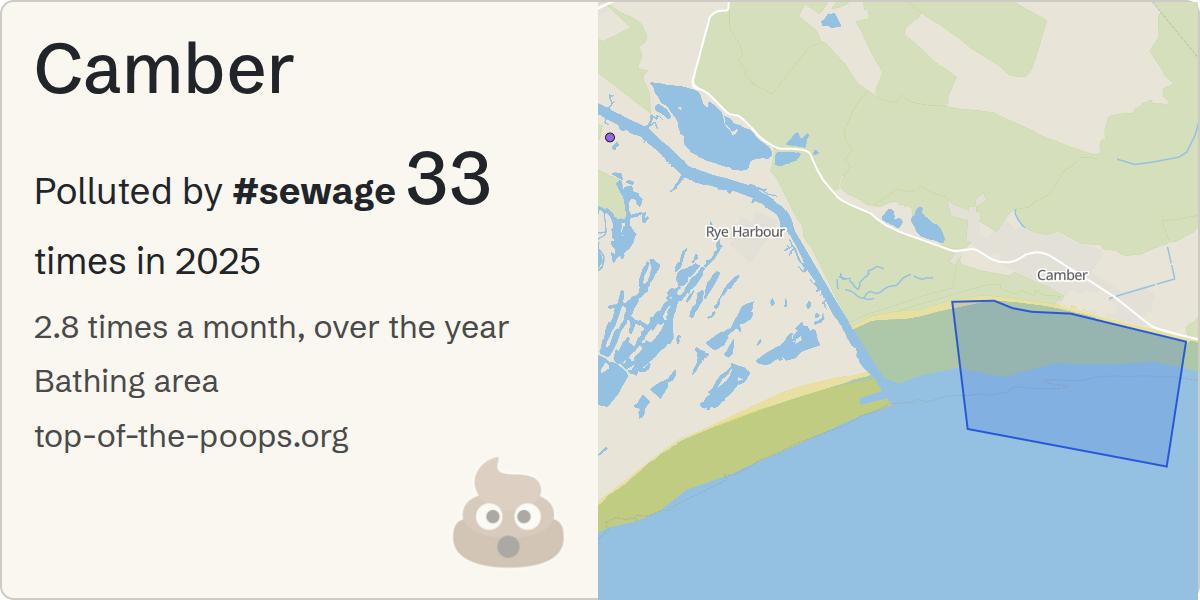 Sewage pollution map of Camber