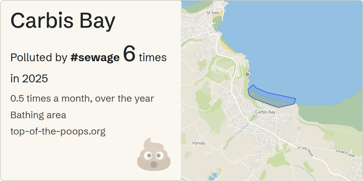 Sewage pollution map of Carbis Bay