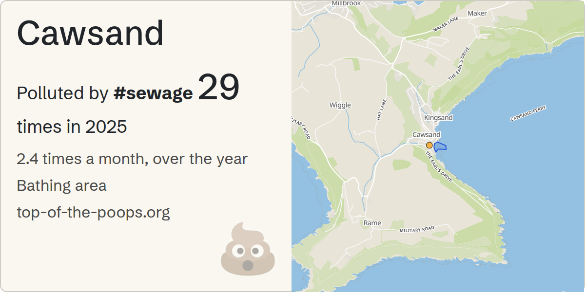 Sewage pollution map of Cawsand