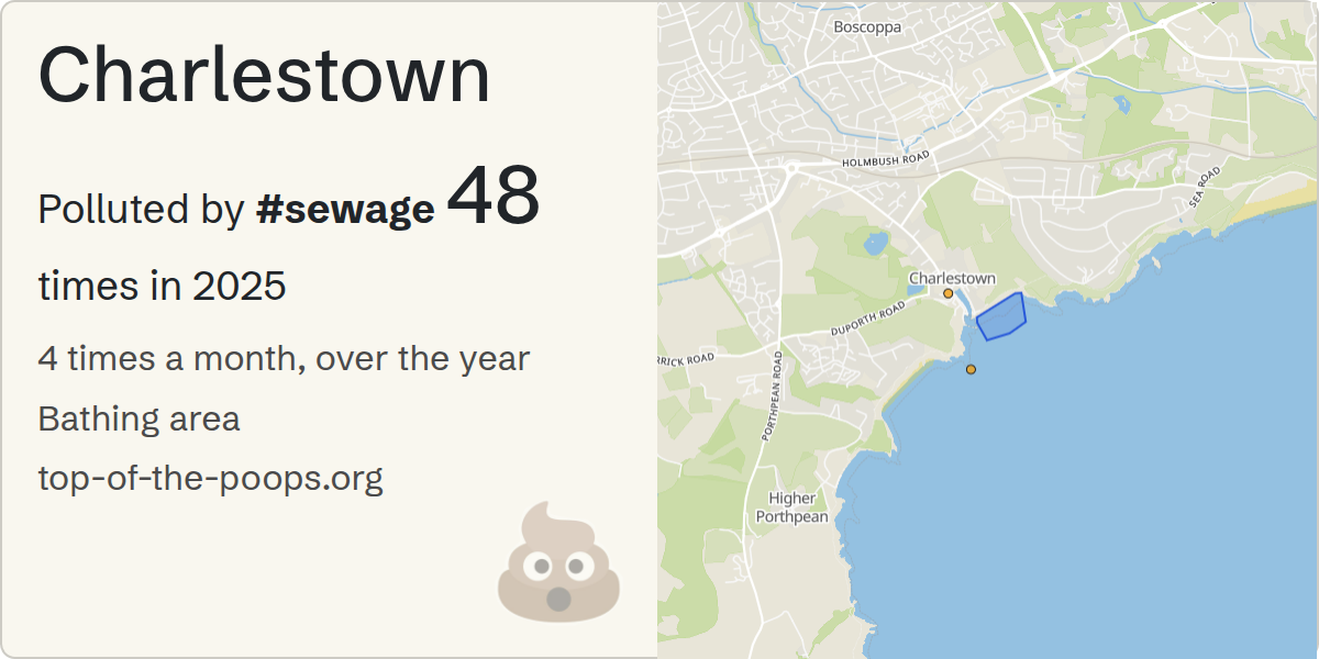 Sewage pollution map of Charlestown