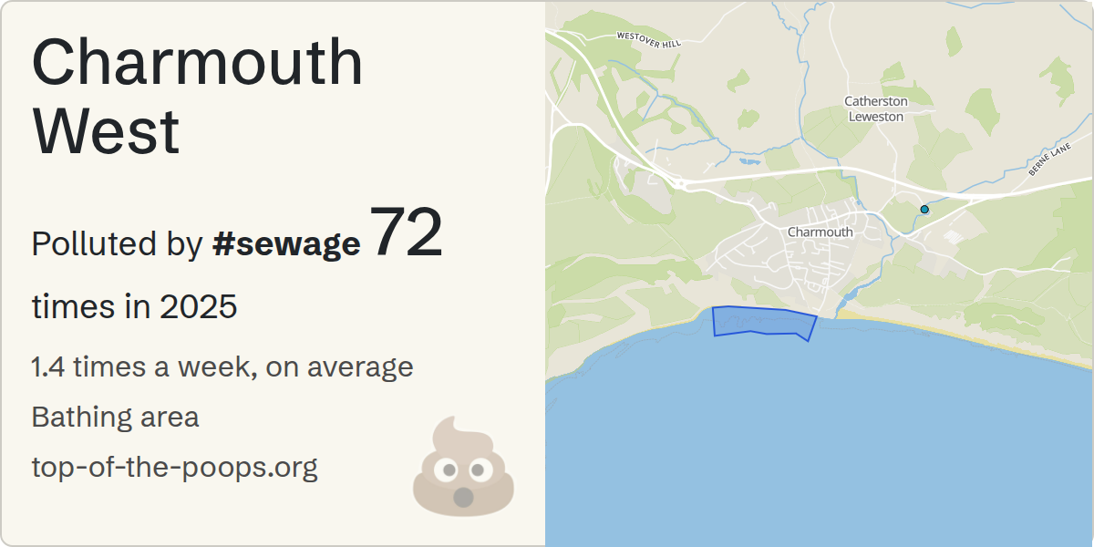 Sewage pollution map of Charmouth West