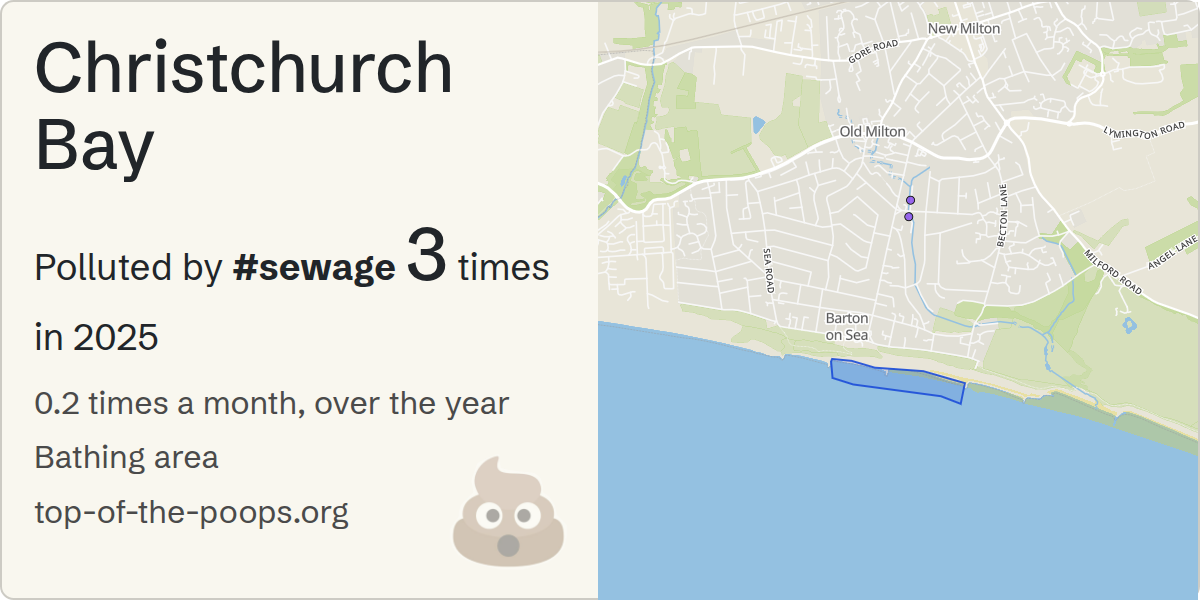 Sewage pollution map of Christchurch Bay