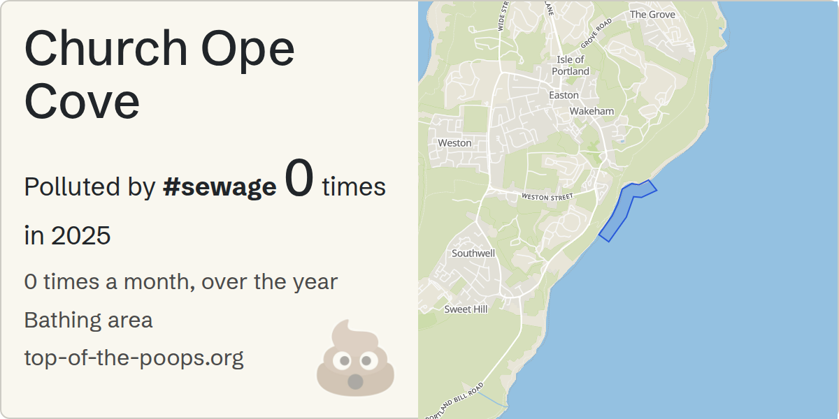 Sewage pollution map of Church Ope Cove