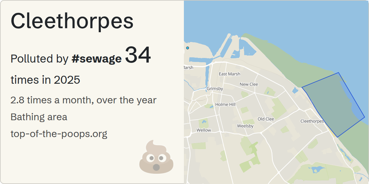 Sewage pollution map of Cleethorpes