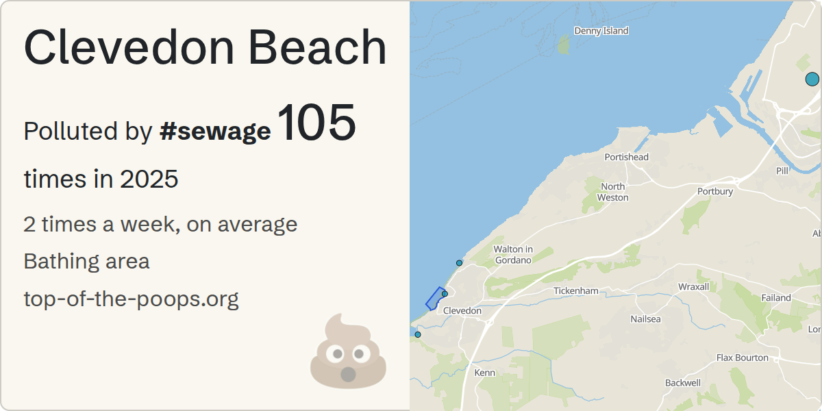 Sewage pollution map of Clevedon Beach