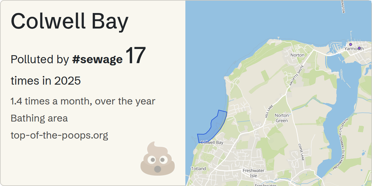Sewage pollution map of Colwell Bay