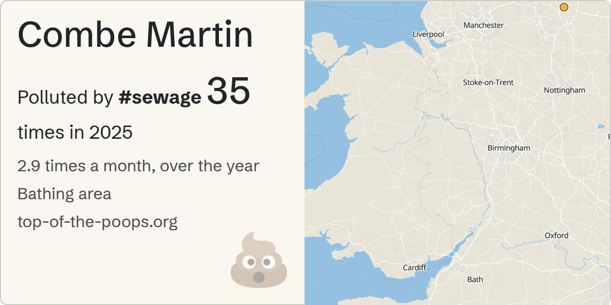 Sewage pollution map of Combe Martin