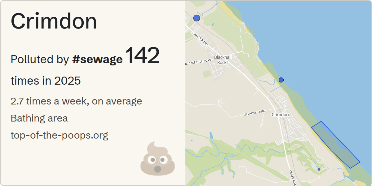 Sewage pollution map of Crimdon