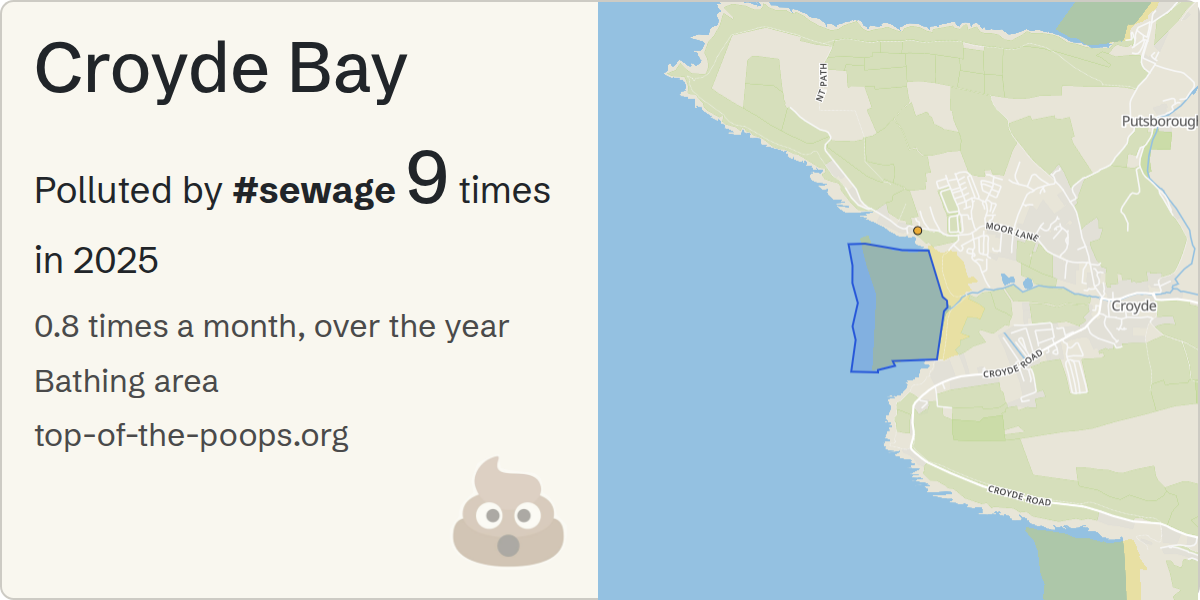 Sewage pollution map of Croyde Bay
