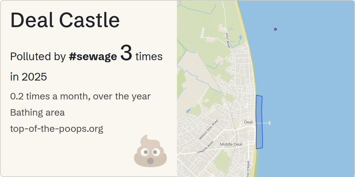 Sewage pollution map of Deal Castle