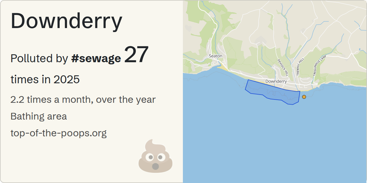 Sewage pollution map of Downderry