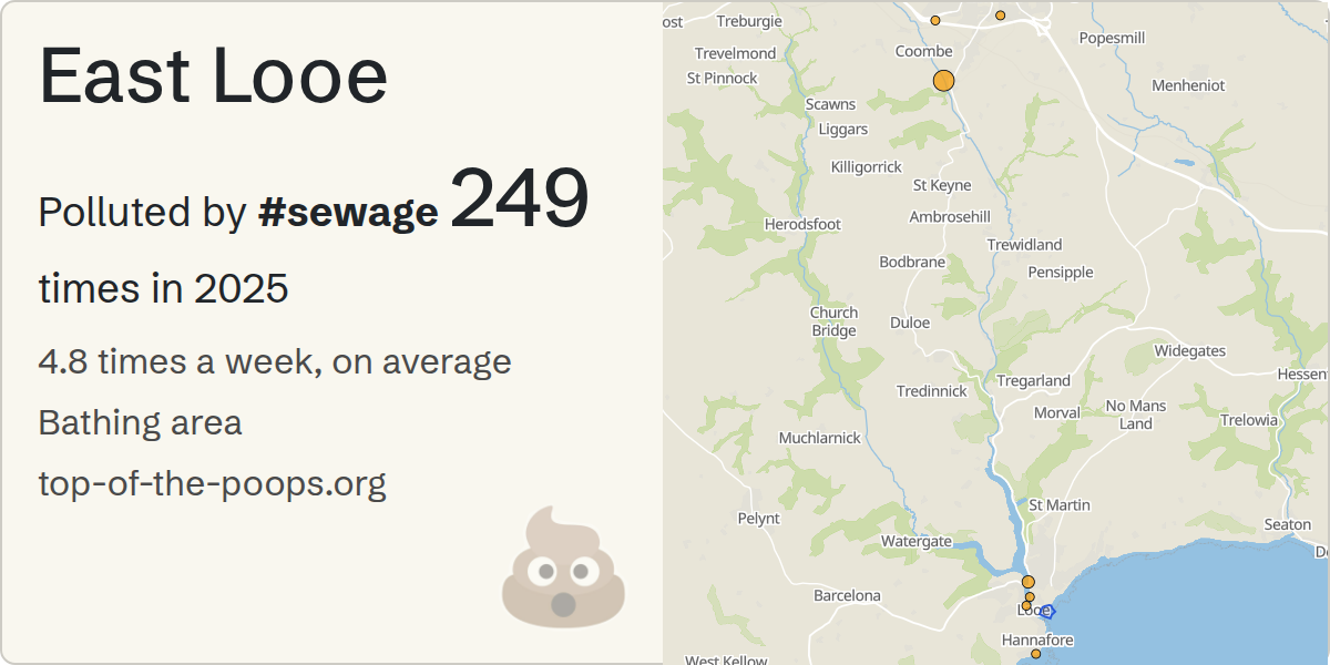 Sewage pollution map of East Looe