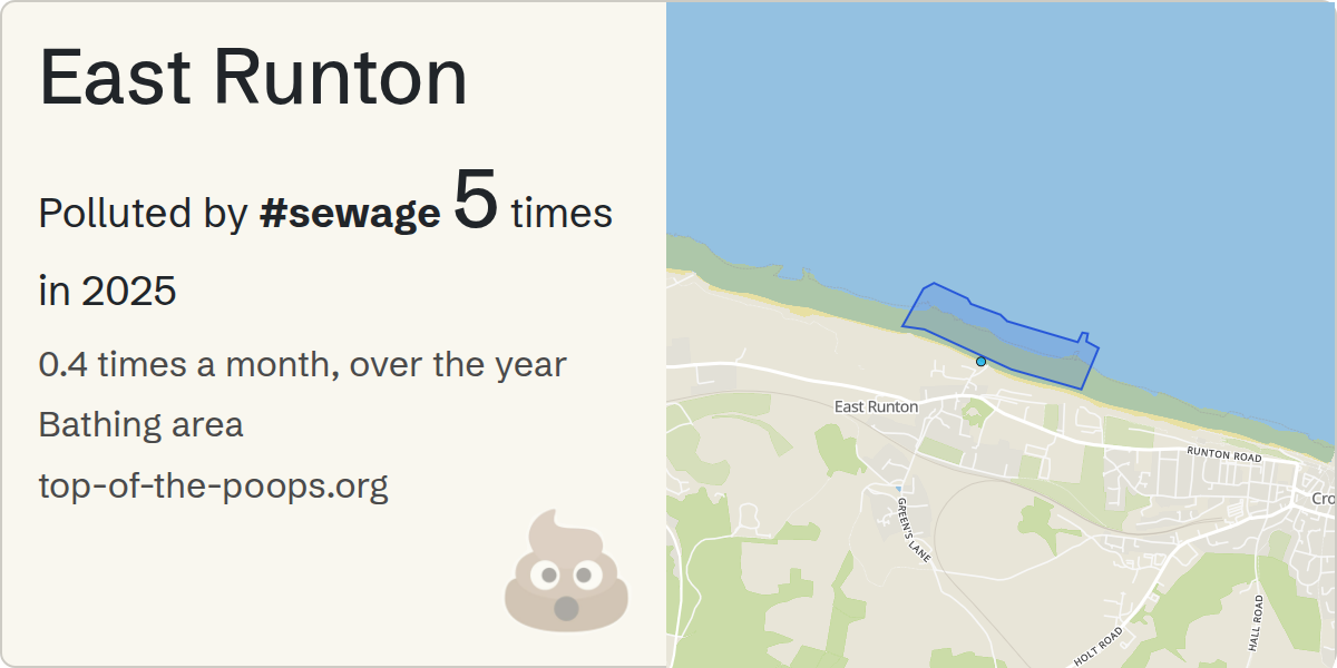 Sewage pollution map of East Runton