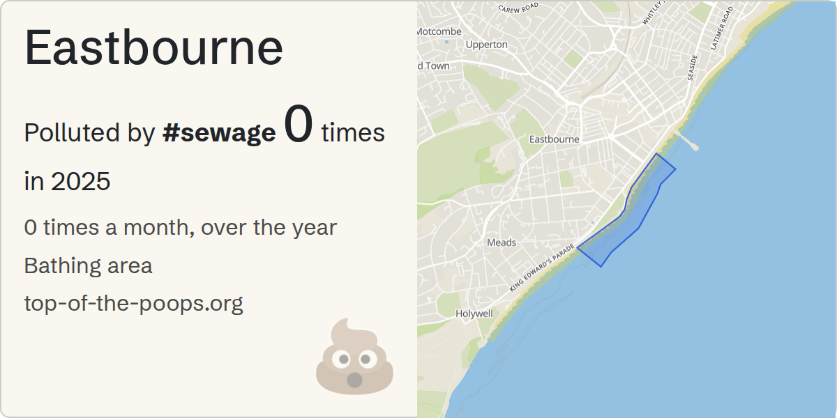 Sewage pollution map of Eastbourne