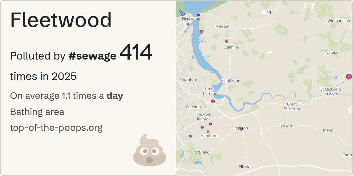 Sewage pollution map of Fleetwood