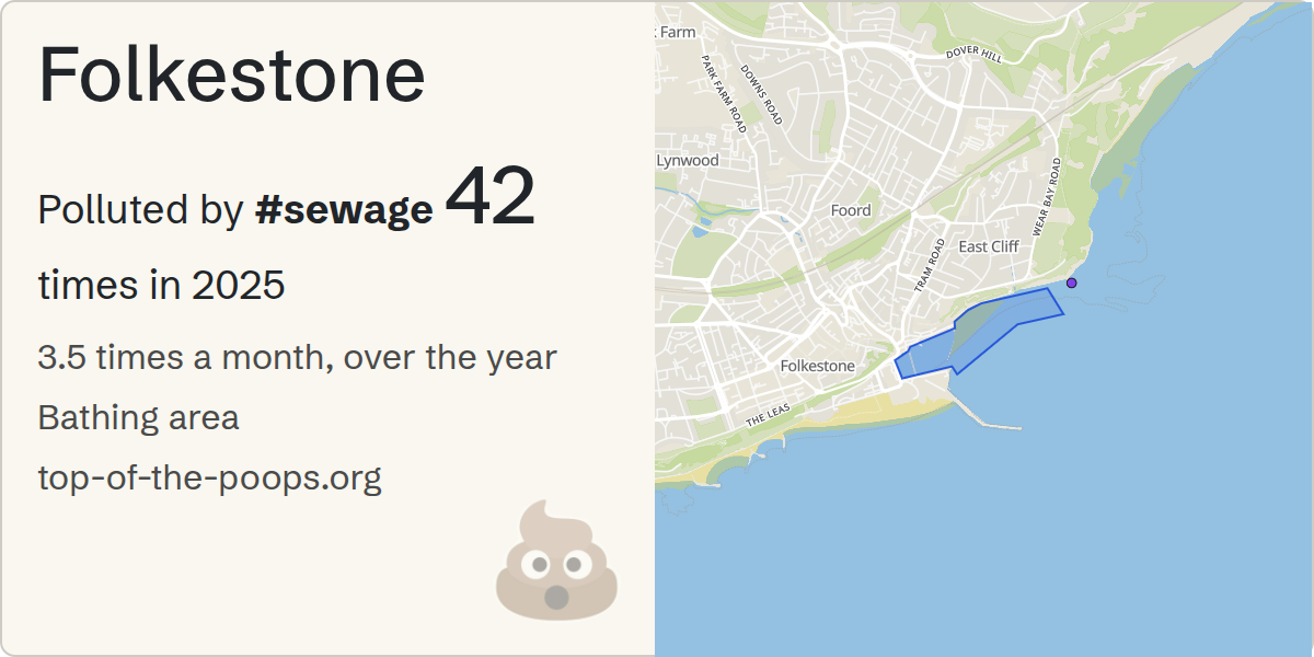 Sewage pollution map of Folkestone