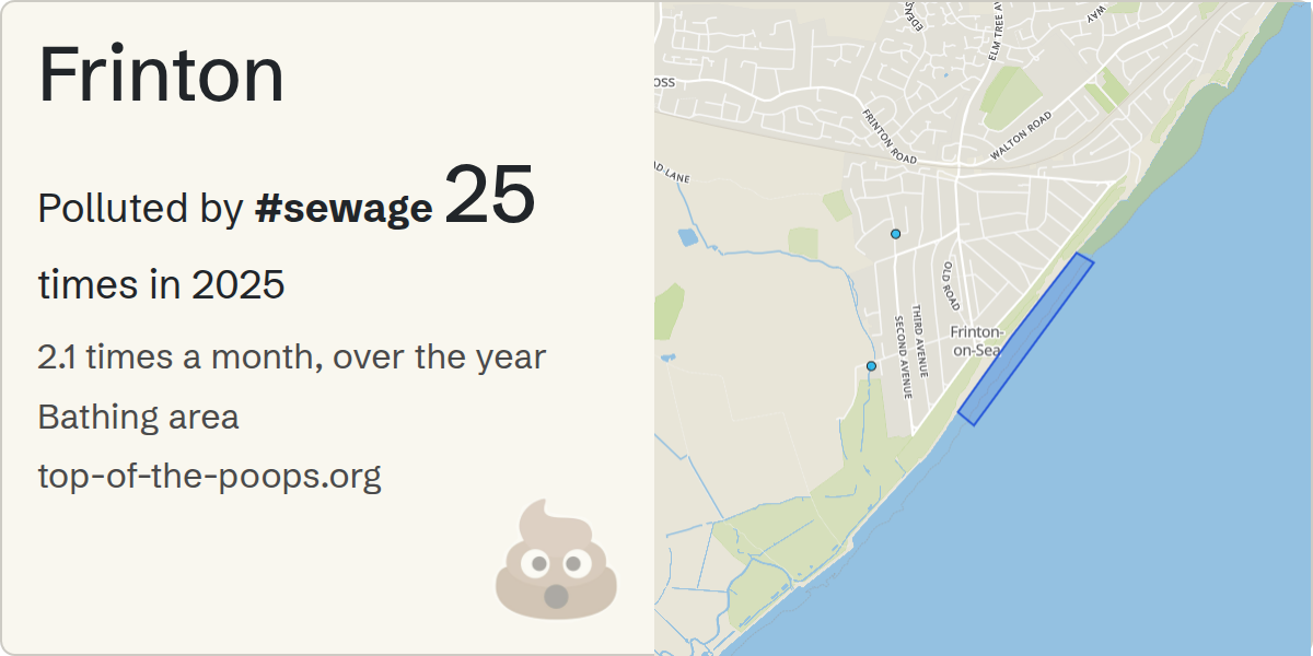 Sewage pollution map of Frinton