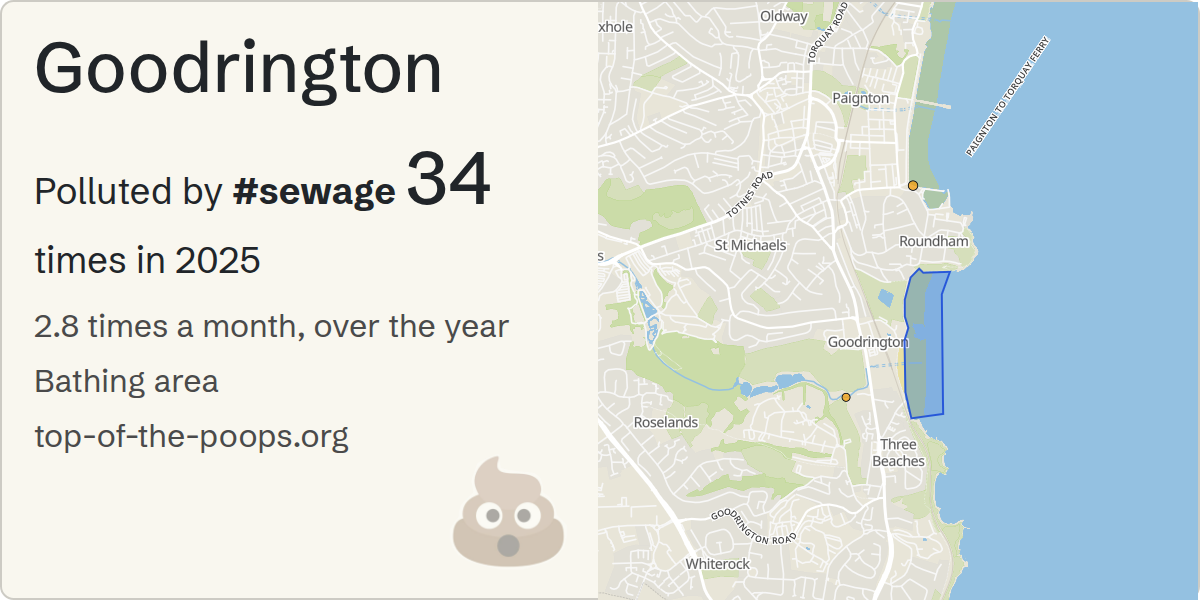 Sewage pollution map of Goodrington