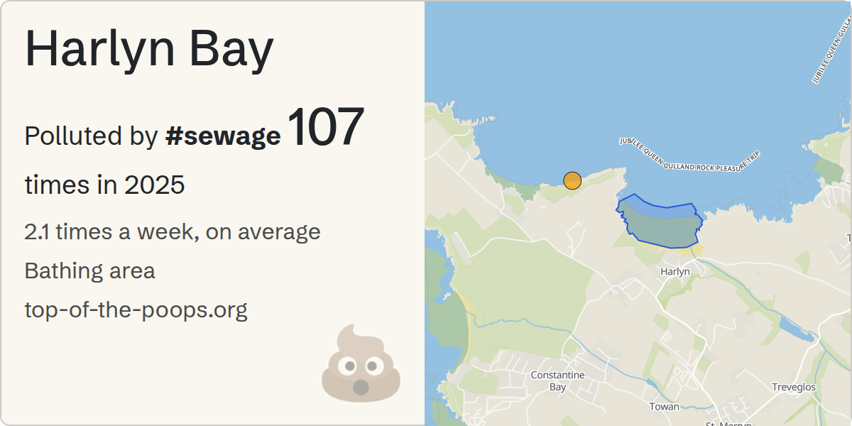 Sewage pollution map of Harlyn Bay