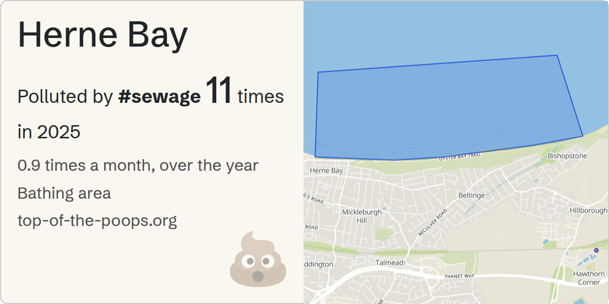 Sewage pollution map of Herne Bay