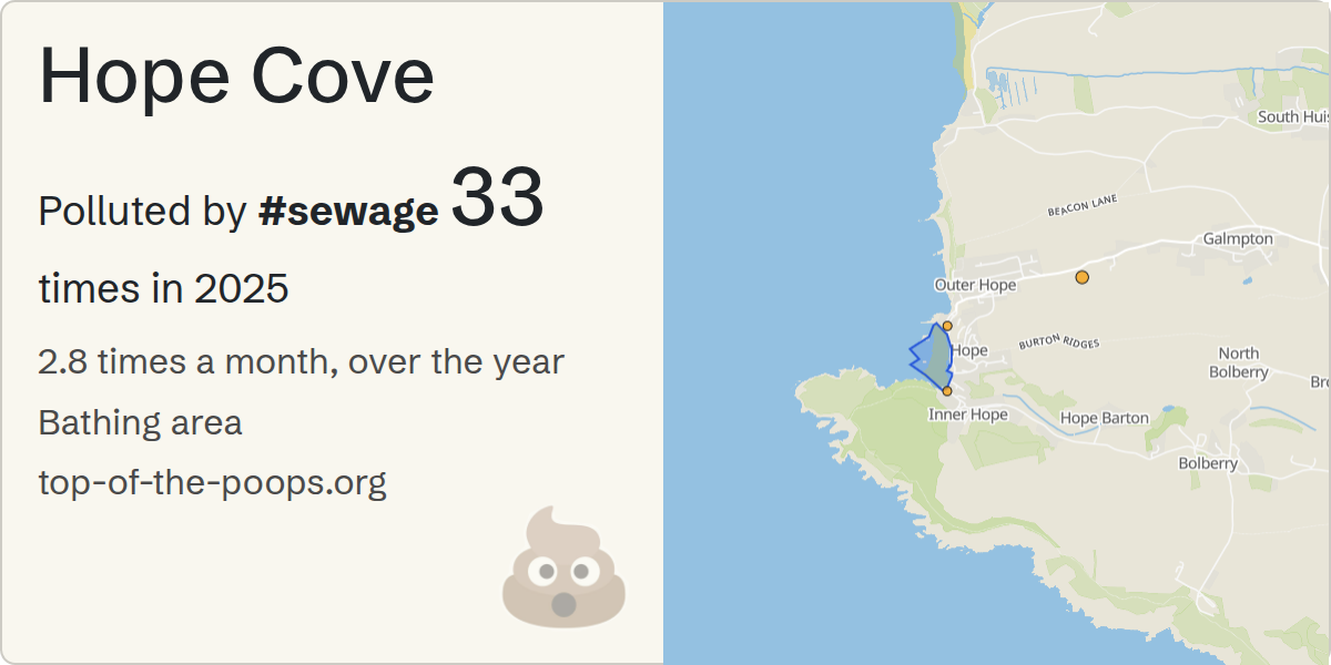 Sewage pollution map of Hope Cove