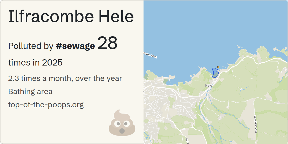 Sewage pollution map of Ilfracombe Hele
