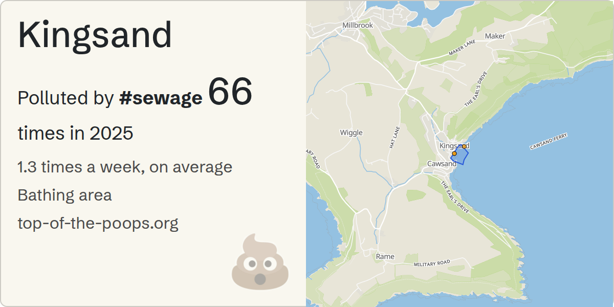 Sewage pollution map of Kingsand