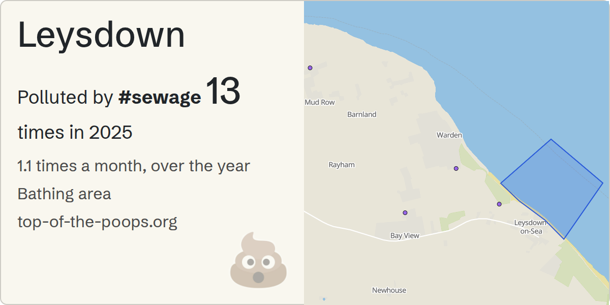 Sewage pollution map of Leysdown
