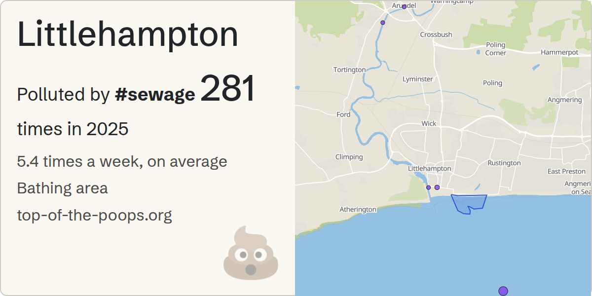Sewage pollution map of Littlehampton