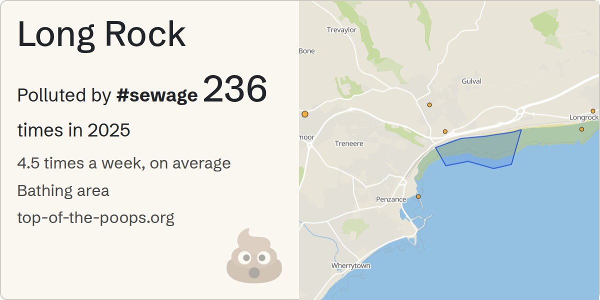 Sewage pollution map of Long Rock