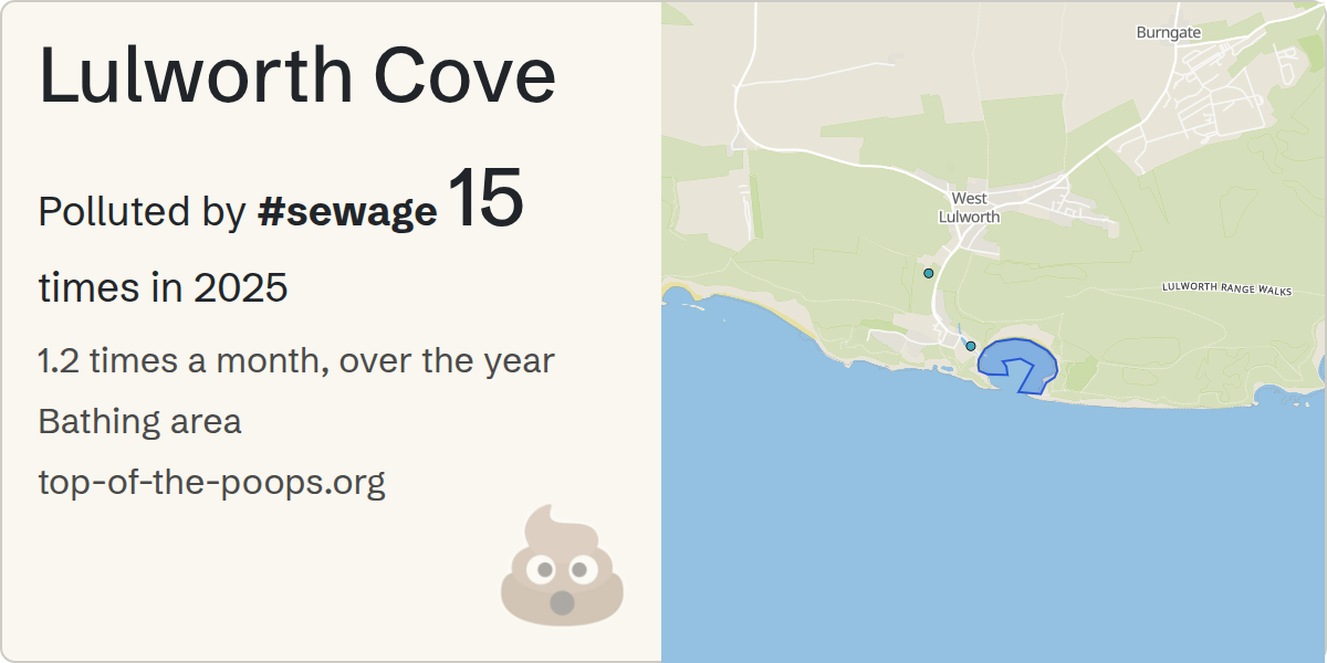 Sewage pollution map of Lulworth Cove
