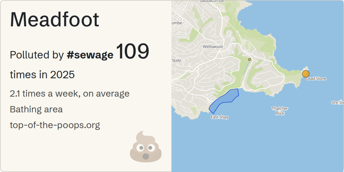 Sewage pollution map of Meadfoot