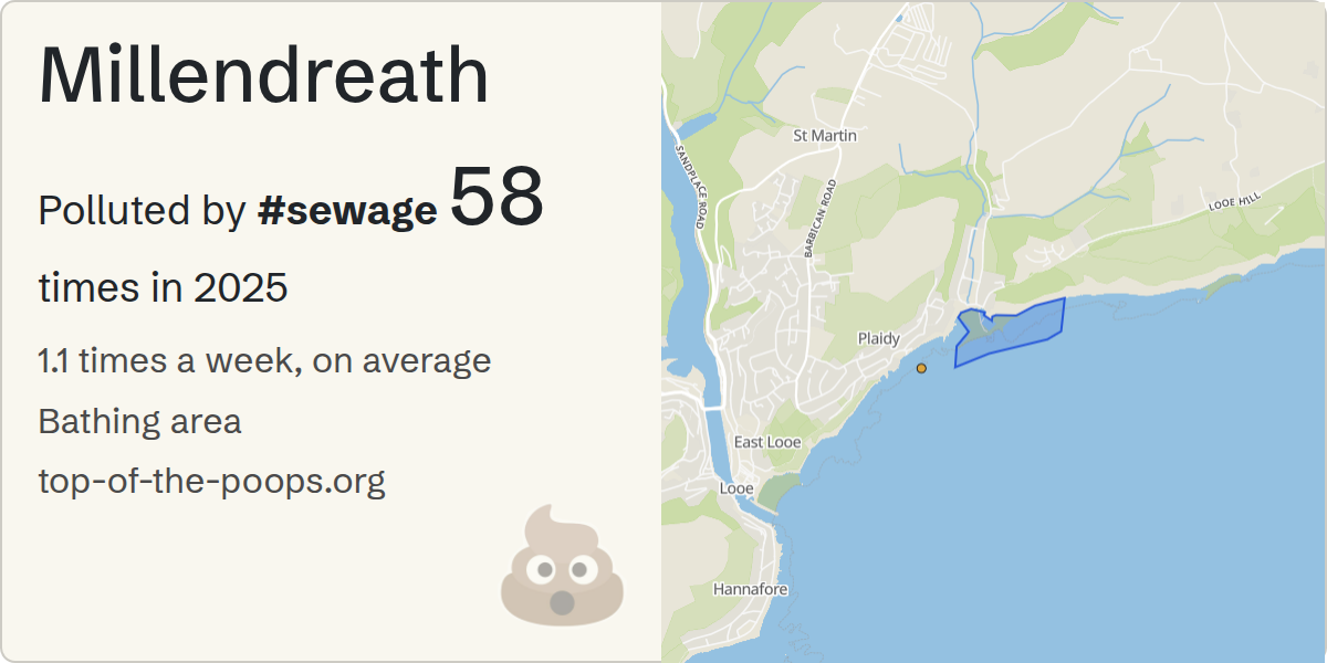 Sewage pollution map of Millendreath