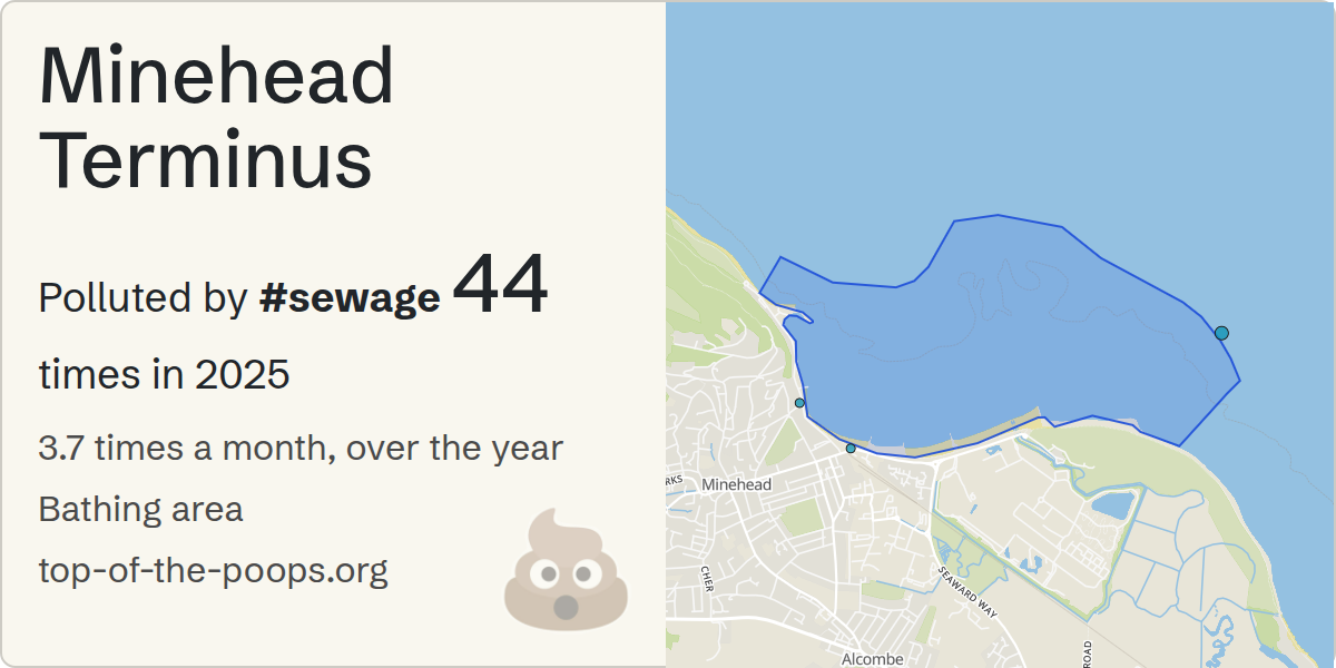 Sewage pollution map of Minehead Terminus