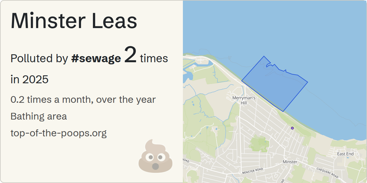 Sewage pollution map of Minster Leas